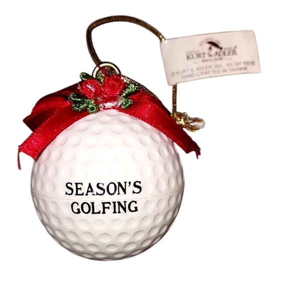 Vintage Kurt S. Adler White Golf Ball Ornament - Picture 1 of 3